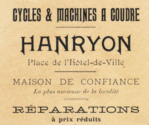Cycles et machines à coudre Hanryon Pierrefonds 1911