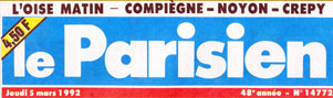 Journal Le Parisien 1992