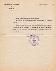 Tribunal État de Paris 1941